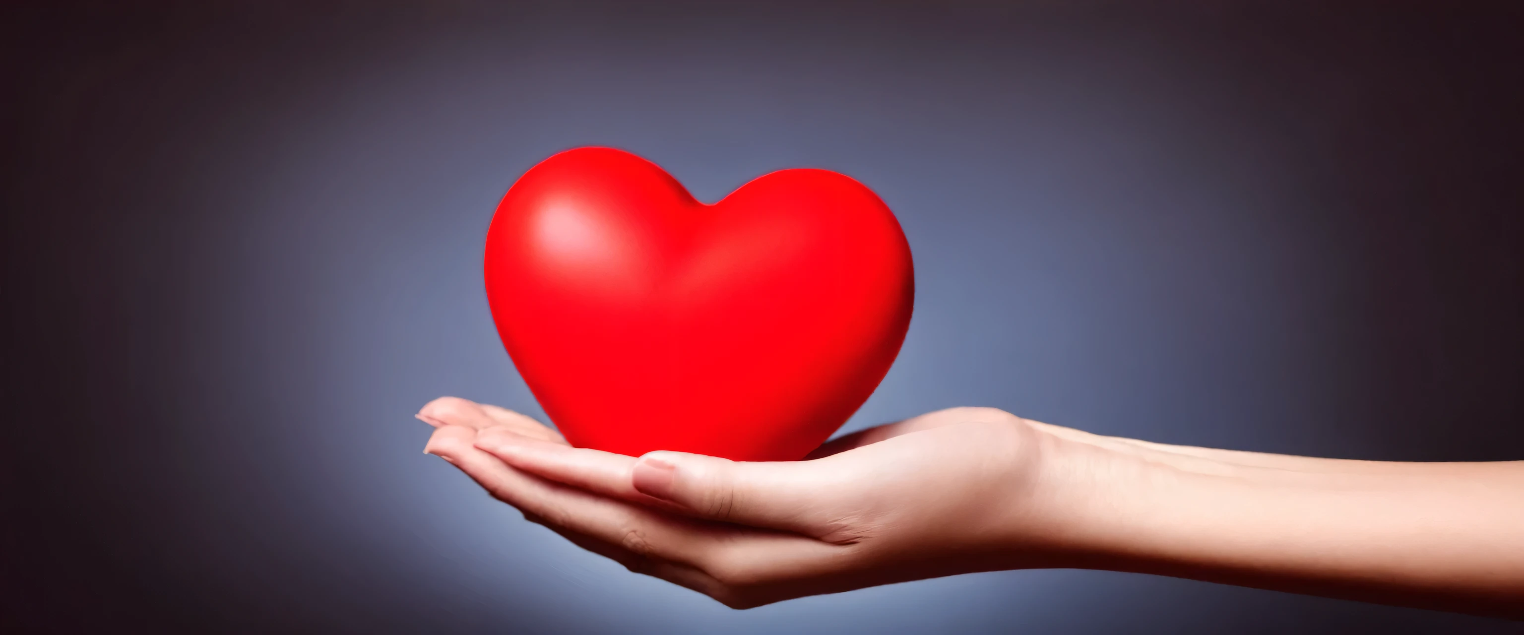Hand giving red heart , charity symbol