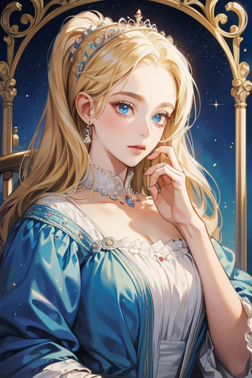 Queen Anne is portrayed quite accurately as a typical Scandinavian beauty, with blonde hair and blue eyes, much like her historical counterpart. SPARKLE; GLITTER