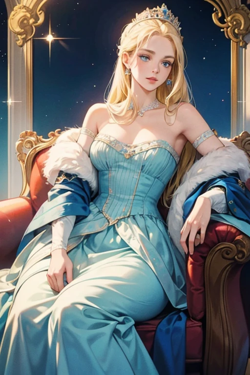 Queen Anne is portrayed quite accurately as a typical Scandinavian beauty, with blonde hair and blue eyes, much like her historical counterpart. SPARKLE; GLITTER