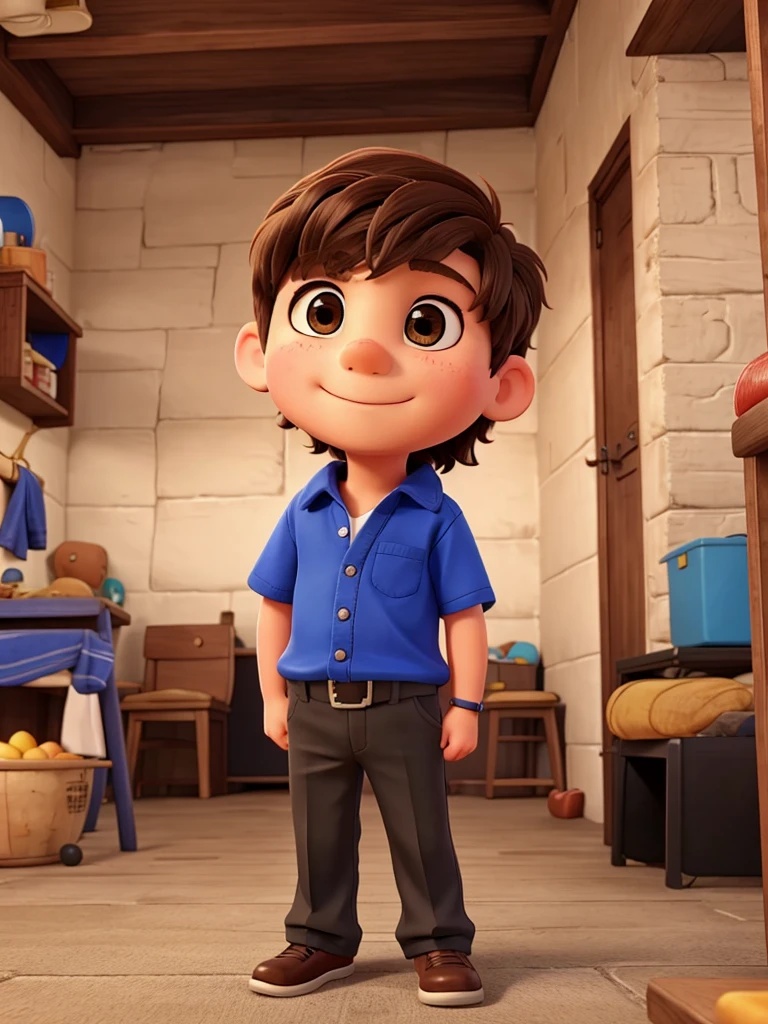 7--old &#39;s eyes are bright, Clear skin, A boy scout in the enchanted forest，Multiple emblems on shirt，Appears in many postures