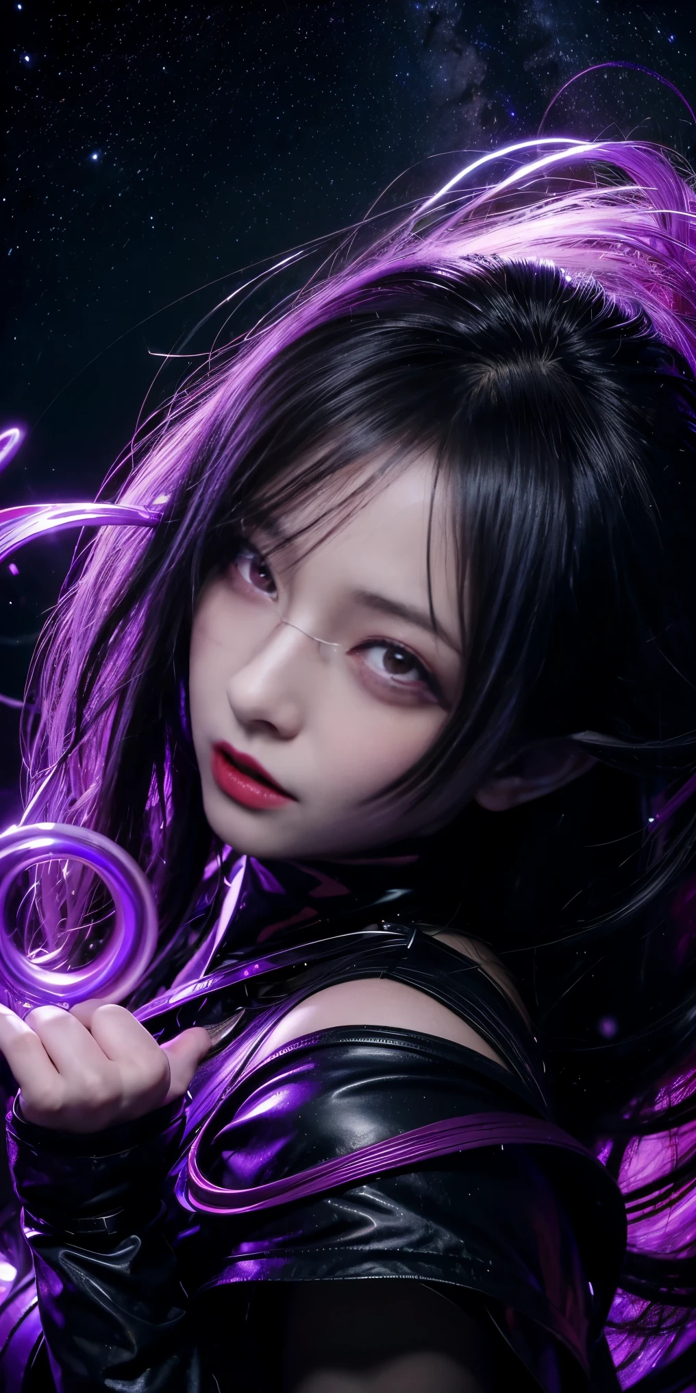 (highest quality,High resolution:1.2),(dark,Threatening:1.1),(Bad luckな:1.1), In the vortex of space,
Heart of a Goth Maiden, Very dark shade.
Her Eyes, Like dazzling fur in a starless haze,
A symphony of despair in their eyes.
Her Mogul Snaps, Mysterious Cemetery,
Think about it, The source of her sadness.
Black hair swaying in the moonlight,
She weaves despair into her dreams.
oh, Her Soul, Shadow'Embrace,
Take me to space.
At each step of the Kelhudelgoring, She summons darkness,
Dance of the Void, Whippler Big Spark.
Her touch is the cold caress of the void,
In her vague existence, I am left confused.
For Love, Bumblewisk, Cosmic Power,
Stars shining in the endless night.
Confusion swirls, Let the emptiness cry out,
Our love is a dazzling dream in the universe.
Gothic Witch of the entire star world,
In your void, I find my soul.
Hypermaximalist, Anime Style, Breathtaking oil paintings, Surreal, Ultra-realistic digital illustrations that mimic the style of oil paintings, Blends seamlessly with Alex Grey'Psychedelic fantasy art by H'Biomechanical aesthetics.R. Giger. Great composition, masterpiece, highest quality, (devil,Satan,Lucifer:1.1),(devilish:1.1),(Bad luck,Bad luckな:1.1),(Powerful figure:1.1、Big Breasts、Glasses) 、 ((((Huge glasses, Nerd Glasses, thick glasses, Round Glasses)))),(((Big Breasts)))、(Red eyes glow:1.6)、(Red glowing eyes,Sharp teeth:1.1),(Black wings,thick,shabby:1.1),(hellish landscape:1.1),(fire,sulfur:1.1),(Threatening atmosphere:1.1),(dark shadows,Threatening presence:1.1),(Bad luck clouds,Stormy Skies:1.1),(dark,Spooky atmosphere:1.1),(Bad luck aura,Evil energy:1.1),(dark aura,cigarette:1.1),(Extreme heat,Burning Flames:1.1),(Surreal,Nightmare Visions:1.1),(Predicting the end:1.1),(Twisted corners,Fiery crown:1.1),(Bad luck whispers,devilish laughter:1.1),(Cries of pain,echoing screams:1.1),(Bad luck symbols,Ancient runes:1.1),(Mysterious Relic,dark artifacts:1.1),(Infernal Ritual,Ritual sacrifice:1.1),(devilish minio