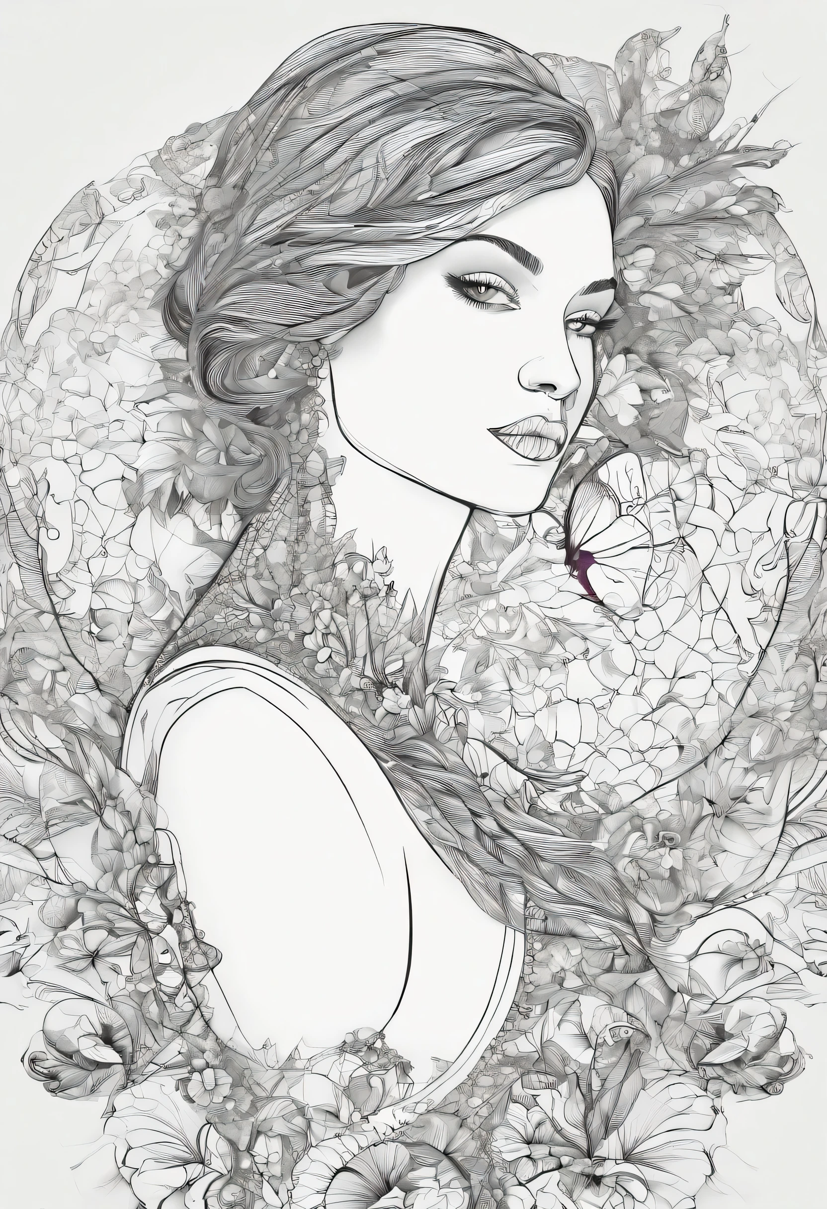 (masterpiece, top quality, best quality, official art, beautiful and aesthetic:1.2), (1girl), extreme detailed,(fractal art:1.3),colorful,highest detailed,upper body, [lace],[jewelry],[flower],[[butterfly]],