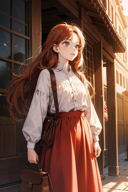 She uses a tiny red clothespin-like object to hold her chestnut hair back when she is adventuring, and after she finds her pin, she carries it everywhere, along with her lasso and satchel. She has dark eyes and light skin. SPARKLE; GLITTER