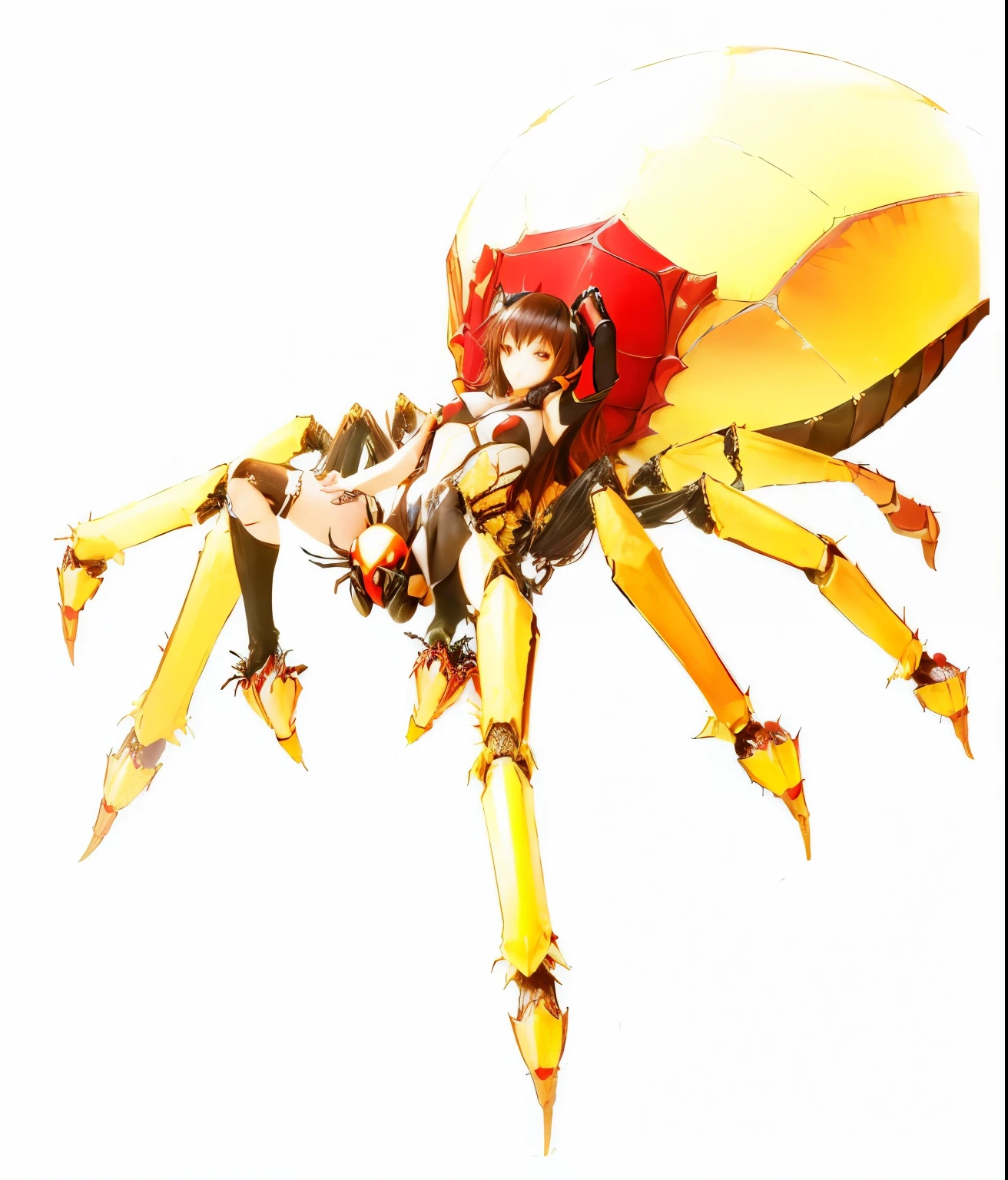 anime character with a giant Spider like body and legs, insect trainer girl, Arachne, Spider, half human half Spider, Spider形類, Spider legs large, makise kurisu, an ugly giant Spider, Cockroach females, giant Spider, Spider legs, insect, big Spider, Longshot Jorogumo, Anime style”, rei hiroe