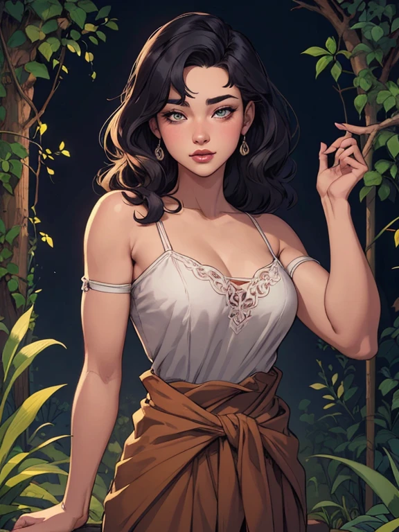 Female character in cartoon style Digital art style illustration Cartoon image of a woman .Ilustra??o estilo desenho animado, estilo de arte dos desenhos animados, Ella Purnel lestilo Cartoon style digital illustration artgerm style cartoon art style, digital illustration style, design de personagens altamente detalhado, arte digital detalhada coragem, Forest fan art, Design de personagens de retrato, beautiful digital illustration, retrato de alta qualidade, Arte em quadrinhos, mulher jovem cabelo com transas lindas . Beautiful lined eyes Medium large bust and wonderful sexy clothes. image expression of sexual desire from the waist to the illustration Ella Purnellstyle Cartoon style digital illustration artgerm style