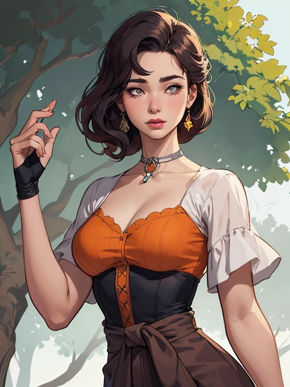 Female character in cartoon style Digital art style illustration Cartoon image of a woman .Ilustra??o estilo desenho animado, estilo de arte dos desenhos animados, Ella Purnel lestilo Cartoon style digital illustration artgerm style cartoon art style, digital illustration style, design de personagens altamente detalhado, arte digital detalhada coragem, Forest fan art, Design de personagens de retrato, beautiful digital illustration, retrato de alta qualidade, Arte em quadrinhos, mulher jovem cabelo com transas lindas . Beautiful lined eyes Medium large bust and wonderful sexy clothes. image expression of sexual desire from the waist to the illustration Ella Purnellstyle Cartoon style digital illustration artgerm style