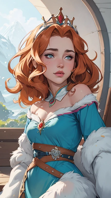 Personagem mulher Rainha Anna de Arendelle com marcas de guerras Imagem de desenho animado de uma mulher .Ilustra??o estilo desenho animado, estilo de arte dos desenhos animados, estilo de arte dos desenhos animados, digital illustration style, design de personagens altamente detalhado, arte digital detalhada coragem, Forest fan art, Design de personagens de retrato, beautiful digital illustration, retrato de alta qualidade, Arte em quadrinhos, mulher jovem cabelo com transas lindas . Queen Anna of ArendelleBeautiful lined eyes Medium large bust and wonderful sexy clothes. image expression of sexual desire from waist to head illustration Queen Anna of Arendelle