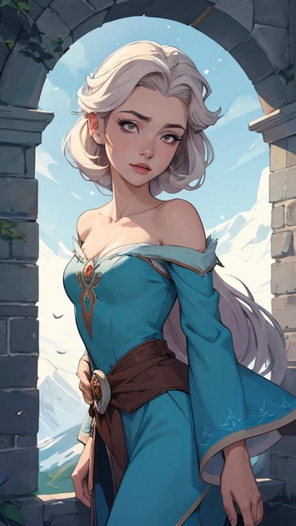 Personagem mulher Rainha Anna de Arendelle com marcas de guerras Imagem de desenho animado de uma mulher .Ilustra??o estilo desenho animado, estilo de arte dos desenhos animados, estilo de arte dos desenhos animados, digital illustration style, design de personagens altamente detalhado, arte digital detalhada coragem, Forest fan art, Design de personagens de retrato, beautiful digital illustration, retrato de alta qualidade, Arte em quadrinhos, mulher jovem cabelo com transas lindas . Queen Anna of ArendelleBeautiful lined eyes Medium large bust and wonderful sexy clothes. image expression of sexual desire from waist to head illustration Queen Anna of Arendelle