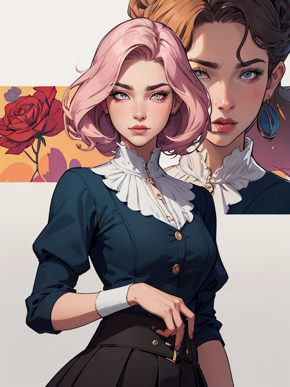 Female character in cartoon style Digital art style illustration Cartoon image of a woman .Ilustra??o estilo desenho animado, estilo de arte dos desenhos animados, Ella Purnel lestilo Estilo cartoon illustration digital estilo artgerm estilo de arte cartoon, estilo de illustration digital, design de personagens altamente detalhado, arte digital detalhada coragem, Forest fan art, Design de personagens de retrato, linda illustration digital, retrato de alta qualidade, Arte em quadrinhos, mulher jovem cabelo com transas lindas . Beautiful lined eyes Medium large bust and wonderful sexy clothes. expressão de imagem do desejo sexual da cintura até a illustration Ella Purnellstyle Estilo cartoon illustration digital estilo artgermrealista, 1 garota, accent lighting, brilho, obra de arte, melhor qualidade, 1 garota, cabelo longo loiro ondulado, olhos azuis, equestrian uniform, (obra de arte:1.4), melhor qualidade, ((realista)), alta qualidade, ultra detalhado, (illustration:1.05), (lindo:1.05), (lindo detailed eyes:1.05), (Cinematic Light:1.1), corar, lua, noite, rosas, rosa pastel, Gothic Tetradic Colors, brilho, seios grandes, coxas grossas
