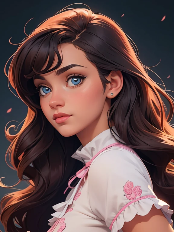 Female character in cartoon style Digital art style illustration Cartoon image of a woman .Ilustra??o estilo desenho animado, estilo de arte dos desenhos animados, Ella Purnel lestilo Estilo cartoon illustration digital estilo artgerm estilo de arte cartoon, estilo de illustration digital, design de personagens altamente detalhado, arte digital detalhada coragem, Forest fan art, Design de personagens de retrato, linda illustration digital, retrato de alta qualidade, Arte em quadrinhos, mulher jovem cabelo com transas lindas . Beautiful lined eyes Medium large bust and wonderful sexy clothes. expressão de imagem do desejo sexual da cintura até a illustration Ella Purnellstyle Estilo cartoon illustration digital estilo artgermrealista, 1 garota, accent lighting, brilho, obra de arte, melhor qualidade, 1 garota, cabelo longo loiro ondulado, olhos azuis, equestrian uniform, (obra de arte:1.4), melhor qualidade, ((realista)), alta qualidade, ultra detalhado, (illustration:1.05), (lindo:1.05), (lindo detailed eyes:1.05), (Cinematic Light:1.1), corar, lua, noite, rosas, rosa pastel, Gothic Tetradic Colors, brilho, seios grandes, coxas grossas