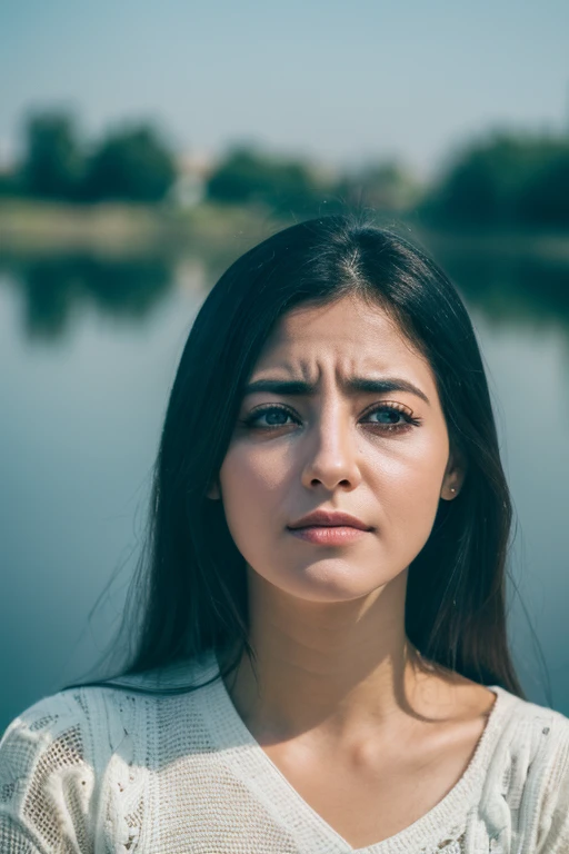 A woman suffering from dark circles under her eyes
