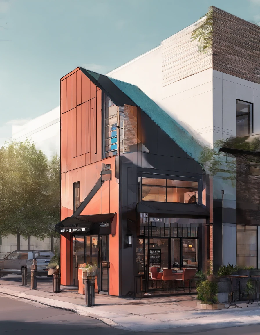 music-themed modern pub exterior design 