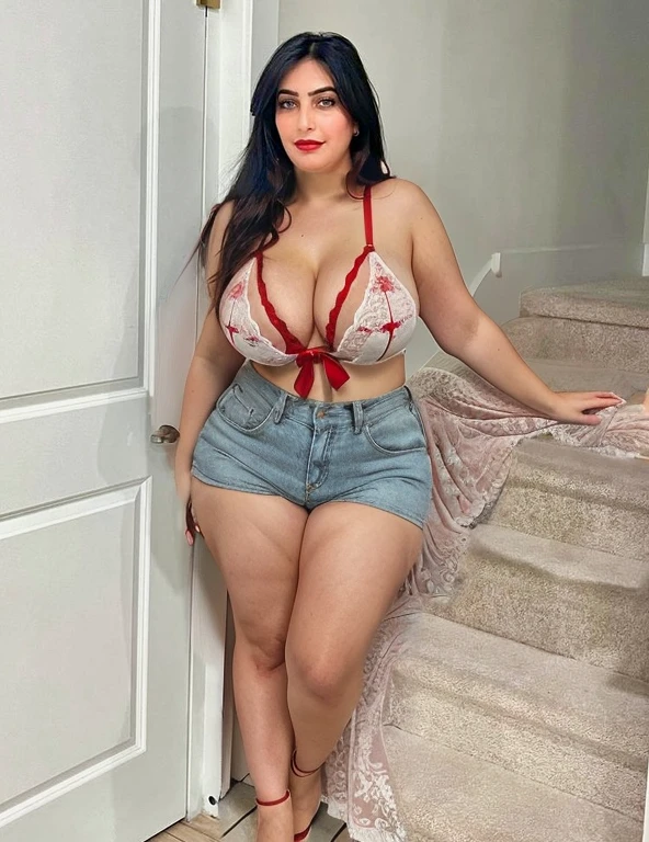  Red doll, cleavage, curvy