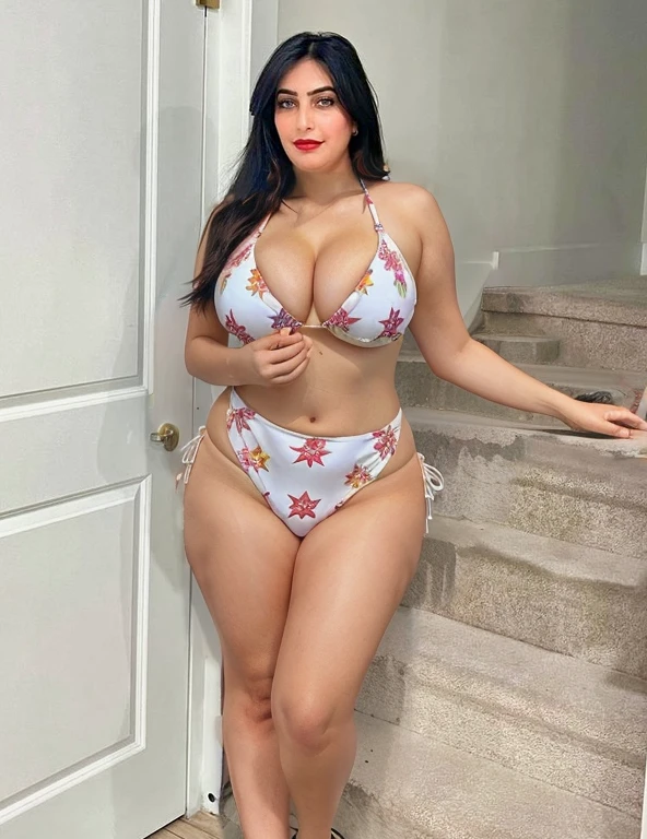 Summer bikini, curvy body, cleavage