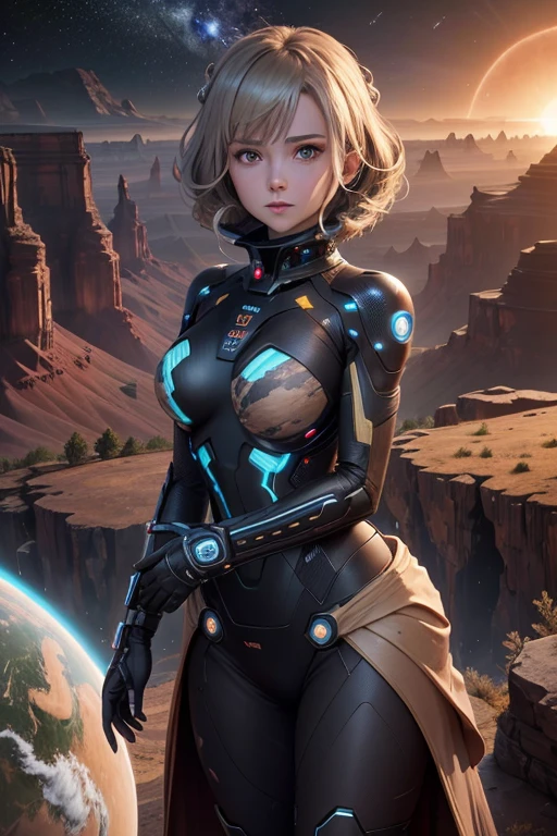 cybernetic earth with layers of the earth showing, earth's core visible, earth's mantle visible, scientific earth crust, the earth sprouts lava, earth covers lightly, whole earth, the earth, hollow earth, earth outside, vtm, the planet is warm with canyons, earthy, the planet, the stars and galaxy in the background
