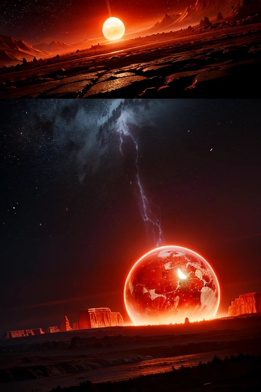 cybernetic earth with a red light inside, scientific earth crust, the earth sprouts lava, earth covers lightly, whole earth, the earth, hollow earth, earth outside, vtm, the planet is warm with canyons, earthy, the planet, the stars and galaxy in the background
