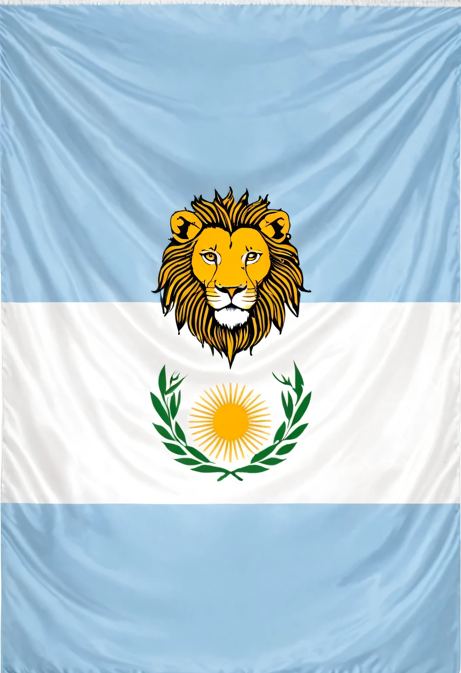 Bandera argentina con leones