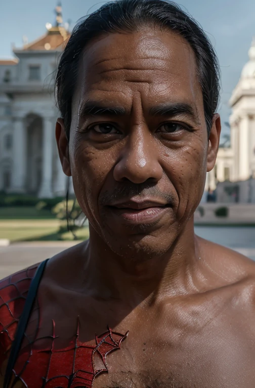 4k, Best quality, masterpiece, ultra high res, beautiful lighting, (realistic, photo-realistic:1.4), royal palace background,
jokowi,
1man, 50 years old, spiderman, open_mask,