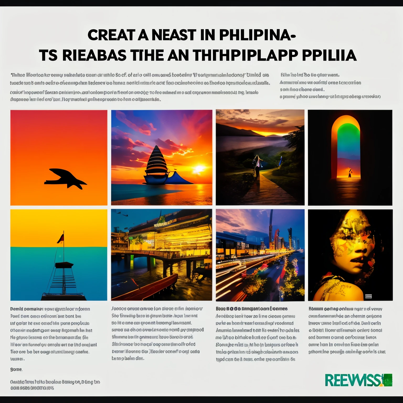 create a poster showcasing the relationship of art to the different aspects of life in the Philippines.