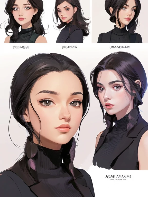 ((Realistic Face, Fascinating, Mature, White Eyes)), (Grey crop top, Black underwear, Short clothes), (Long black hair), (20 years), (1 girl), (4K Style))