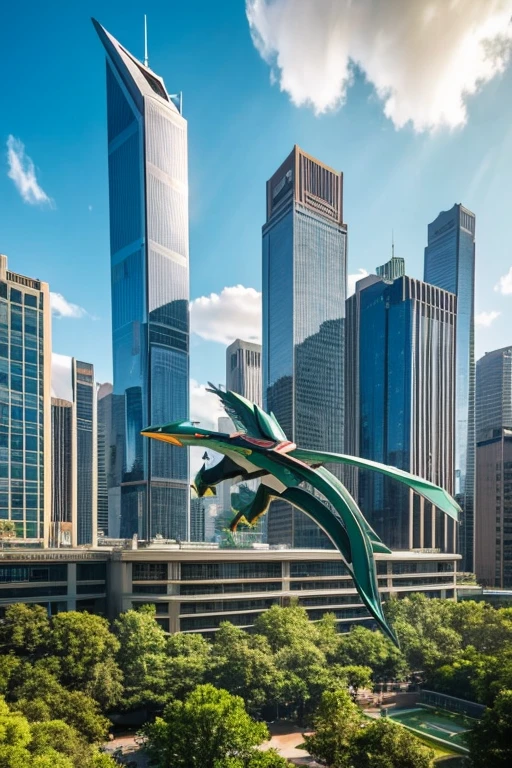 Image of Pokemon Rayquaza flying through an urban landscape Rayquaza is、Flying gracefully between the skyscrapers。Cutting through the wind, running through the sky。
On Rayquaza&#39;s back、A boy is riding。The boy&#39;s face is excited and lively.。
Lined with skyscrapers in the city、The sight of Rayquaza flying around is spectacular and impressive.。The images are carefully drawn with great detail、Rayquaza and the boy&#39;s expression、City views etc.、The result is a truly immersive experience.。Smooth animation-like movements、It is characterized by its vivid colors。
All images are of EC product quality.。
