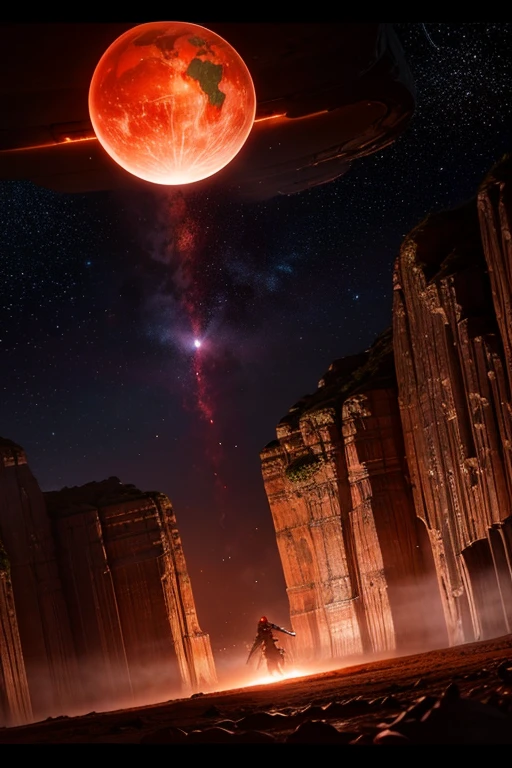 cybernetic earth with a red light inside, scientific earth crust, the earth sprouts lava, earth's mantle, earth covers lightly, whole earth, the earth, hollow earth, earth outside, vtm, the planet is warm with canyons, earthy, the planet, the stars and galaxy in the background