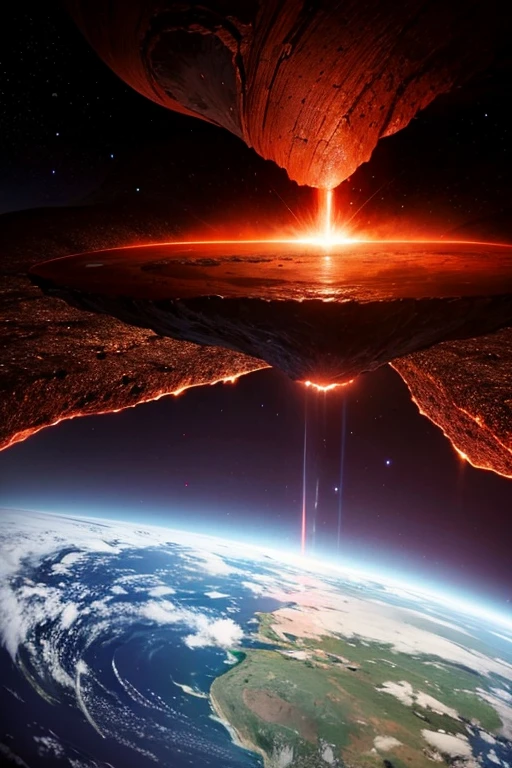 cybernetic earth with a red light inside, scientific earth crust, the earth sprouts lava, earth's mantle, earth covers lightly, whole earth, the earth, hollow earth, earth outside, vtm, the planet is warm with canyons, earthy, the planet, the stars and galaxy in the background