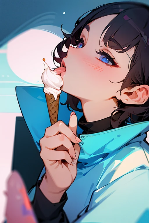 Girl Licking Ice Cream