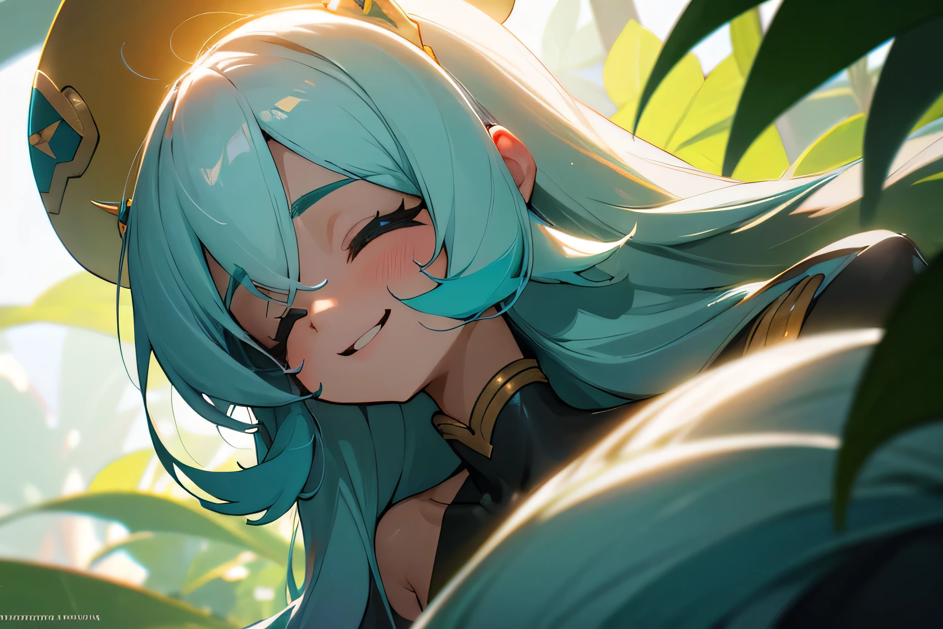 (melhor qualidade,high resolution:1.2),linda garota de cabelos PRETO PRETO, SOLTO, olhos CASTANHO CASTANHO extremamente claros,adorable face,delicate features,charme de ,youthful appearance,happy expression,fundo do jardim,Lush vegetation,borboletas flutuantes,flores coloridas,felicidade e alegria,cores vivas,soft lighting