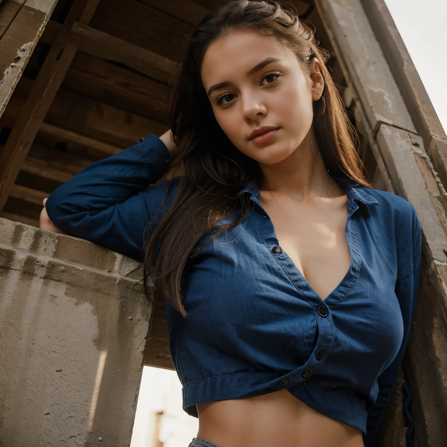 A girl with A big 