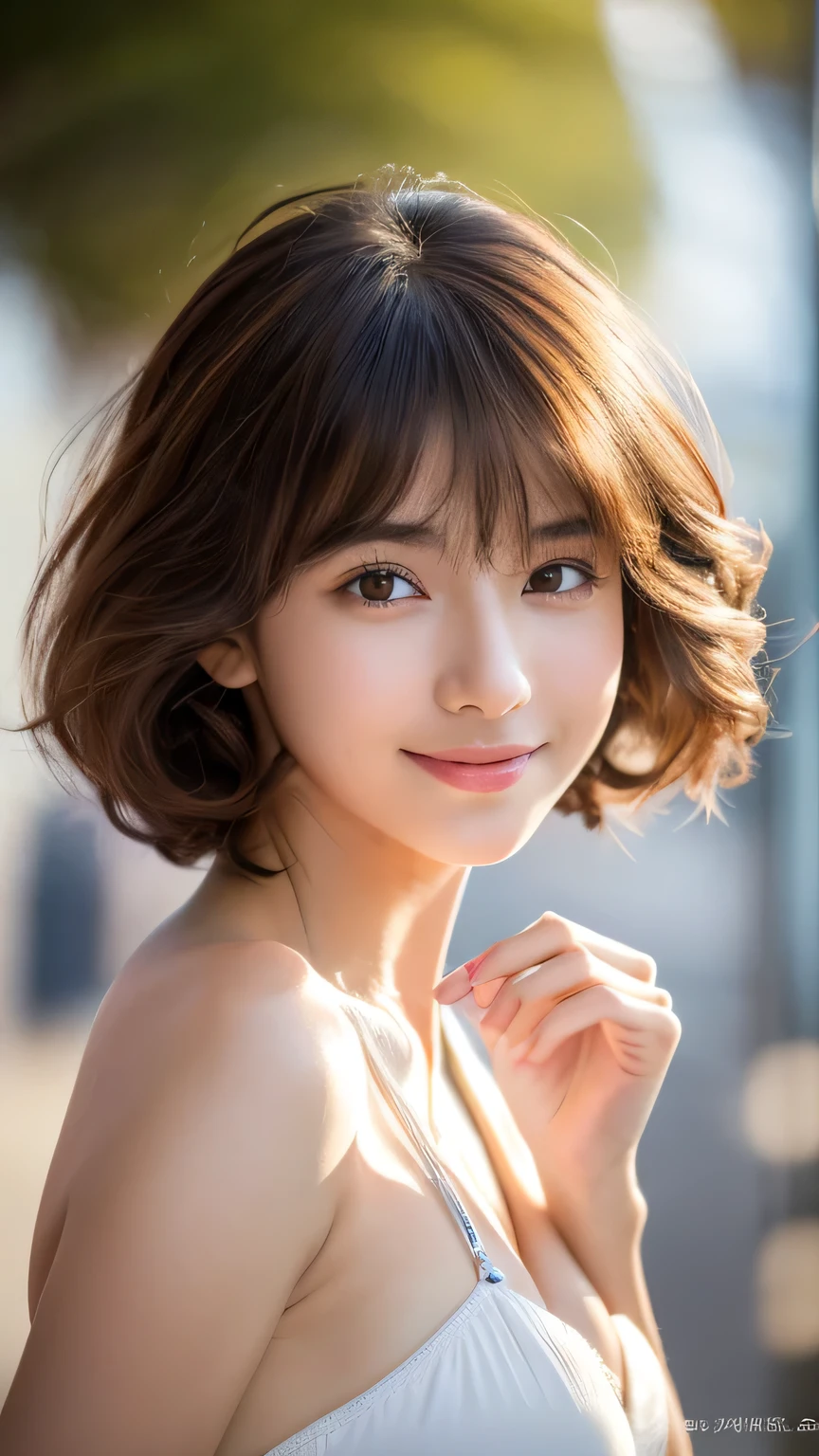 (8k, RAW Photos, highest quality, masterpiece: 1.2), Very detailed, Super Resolution, (Genuine, Genuine photos: 1.37), Portraiture, High-resolution RAW color photos, Professional photos, Very detailed and beautiful, Very detailed, 8k wallpaper, Amazing details, Large file size, Official Art, Very detailed CG Unity 8k wallpaper, Very detailed beautiful girls, Very detailed facesHighly detailed eyes, Very detailed skin, Very detailed fingers, Very detailed鼻, Very sophisticated mouth, Perfect Anatomy, Very detailed background, Very elaborate clothing, One Girl, (18:1.2), Teen, cute girl, Famous idols of Japan, cute, Genuineistic body, , White skin, Glowing Skin, the body is slim, Handsome body, Brown Hair, length, Curly Hair, (Blunt bangs:1.2), smile, cute, like々Shii, Cute face, Realistic Face, Delicate eyes, Saggy eyes, Red Bikini, Looking at the camera, Front Face, Standing posture, Beachside, Dynamic Lighting,length legs,White Sandals,
