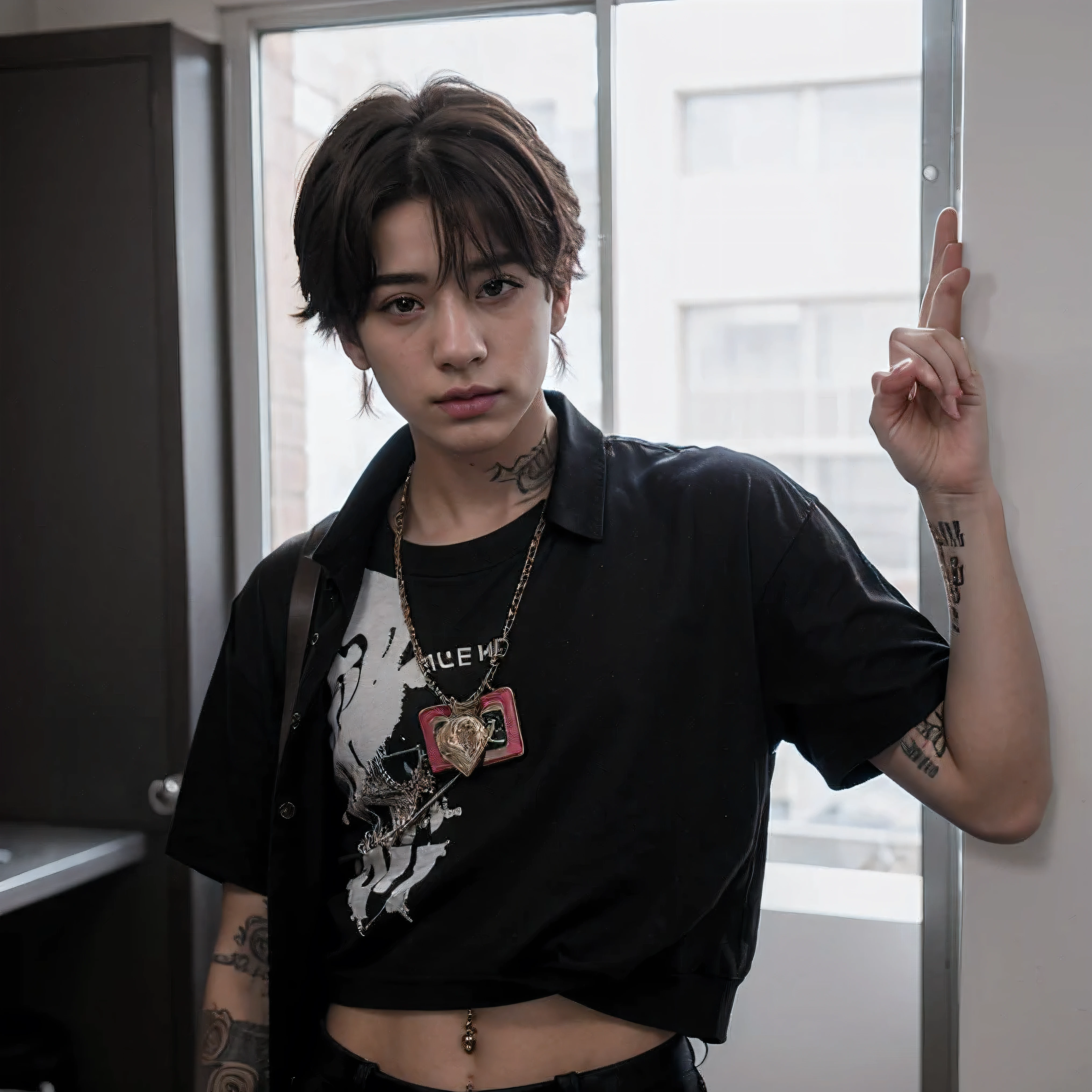 Jungkook estilo dark rockeiro punk realista