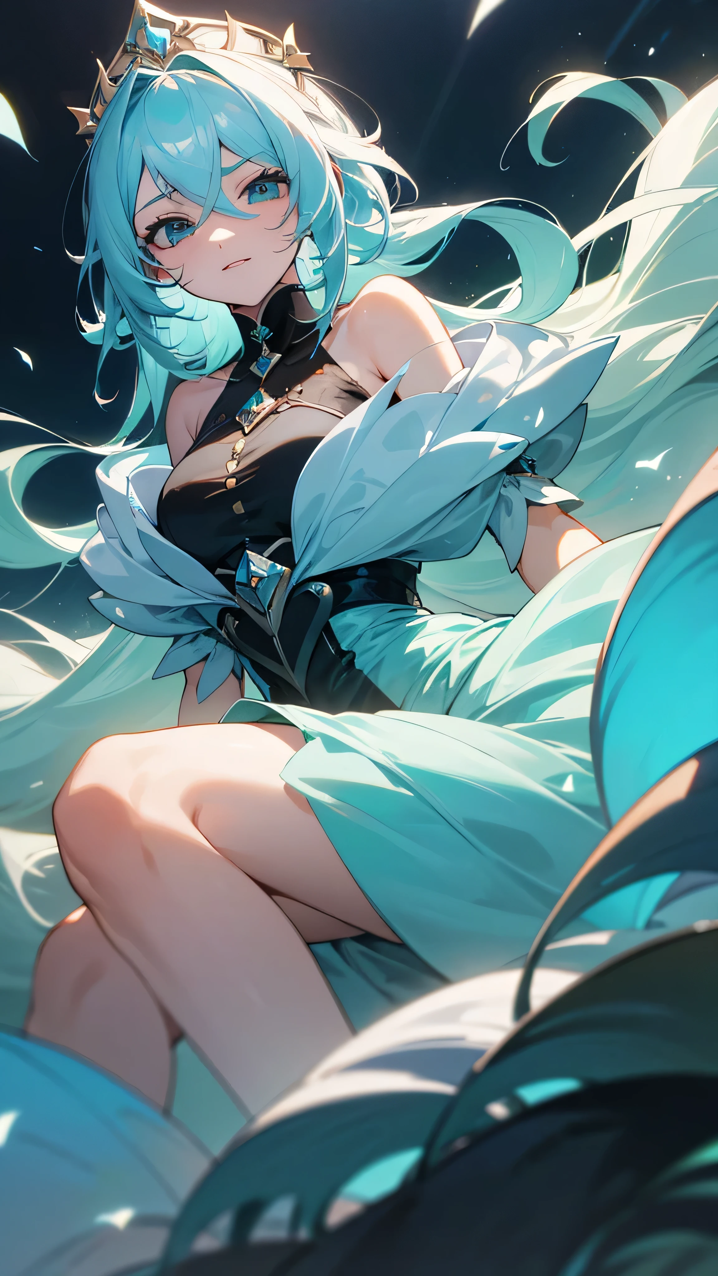 (melhor qualidade,high resolution:1.2),linda garota de cabelos RUIVO COM LOIRO, SOLTO, CABELO VOM AS PONTAS CURVADAS, olhos VERDE AZULADO extremamente claros,serious face, mas bonito,delicate features,charme de ,youthful appearance,sexy expression ,fundo do jardim,Lush vegetation,borboletas flutuantes,flores coloridas,felicidade e alegria,cores vivas,soft lighting
