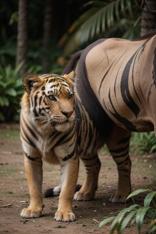 Buatlah gambar harimau dengan kepala gajah