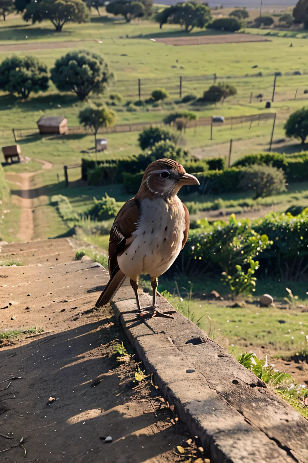 Photo of a toche bird, tomada desde lejos en el campo con un celular