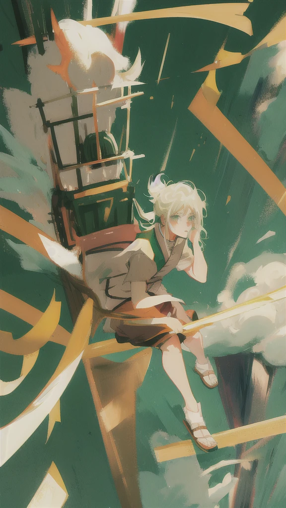 ANIME NARUTO SHIPPUDEN GIRL WHITE HAIR AND green EYES,yuta ookutsu ,has asowrd air power