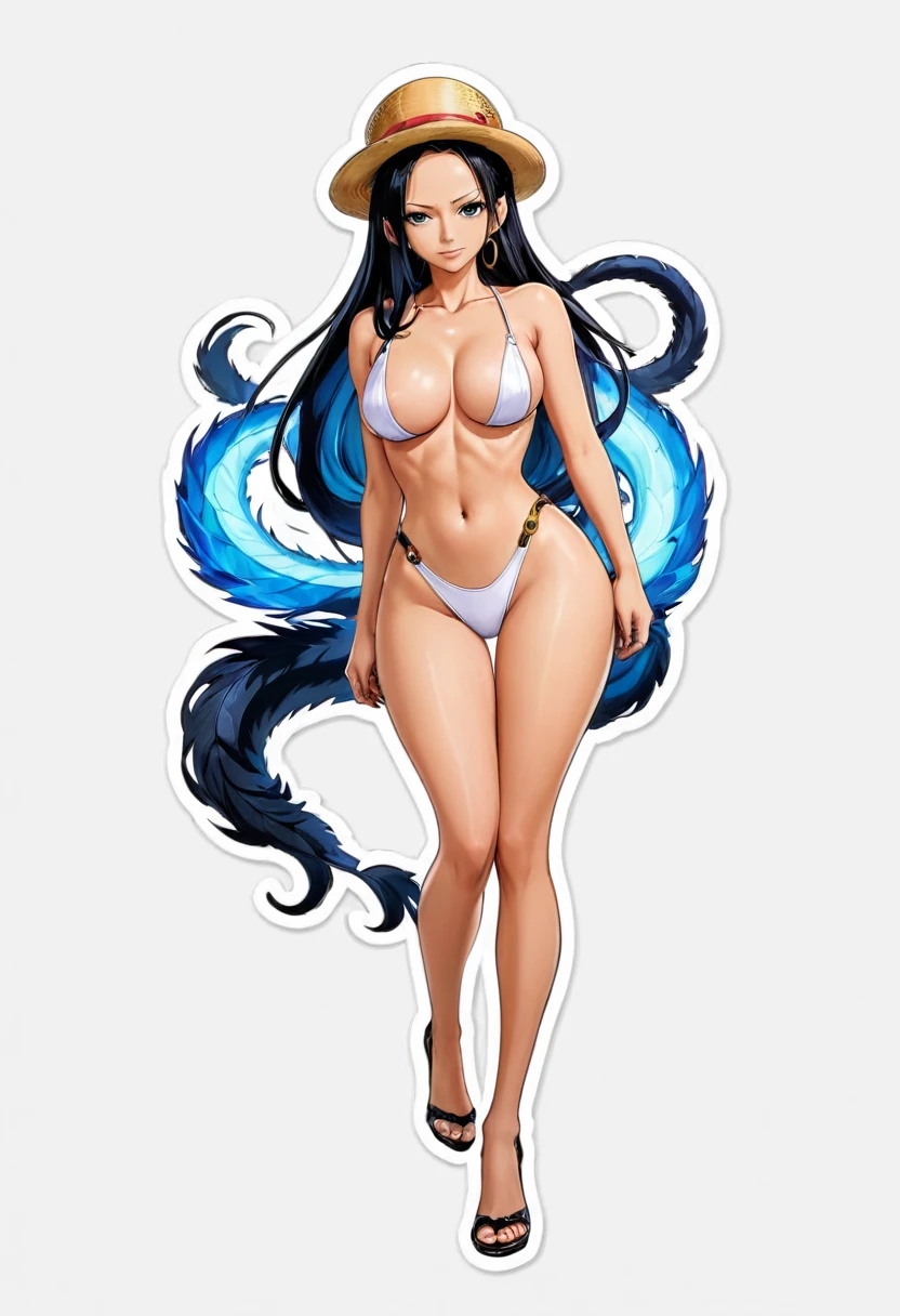 Simple and professional stickers, boa hancock, one piece anime character, sexy, logos and preferably on a transparent background.