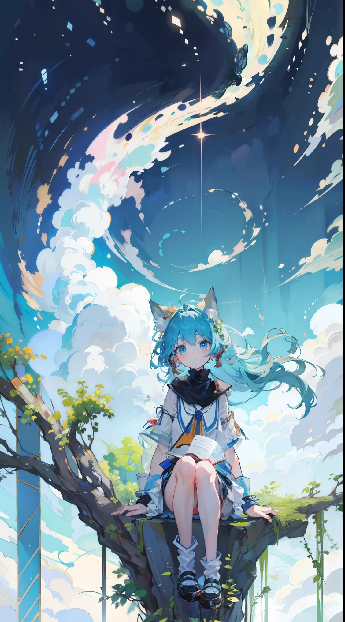 (Tabletop, highest quality: 1.1), Ghibli style, alone, , Weibo, Tinker's Wife (Tabletop), highest quality, Expressive eyes, Perfect Face, Small breasts, thin, ((Wearing a dress and playing the piano)),transparentガラスボトル本体, Glass Girl, transparent, Wavy green hair, Pink and blue eyes, Green leaves of hair, Eyes like shining jewels, Long eyelashes, transparent性, ((Wearing a dress and playing the piano)), (Red Jewel Autumn Costume)), whole body, Standing Pose Reaching Out, thin脚, Perfect hands, Five Fingers, Yun News (Hmph), no_human, (((Cat ear))), Forest land