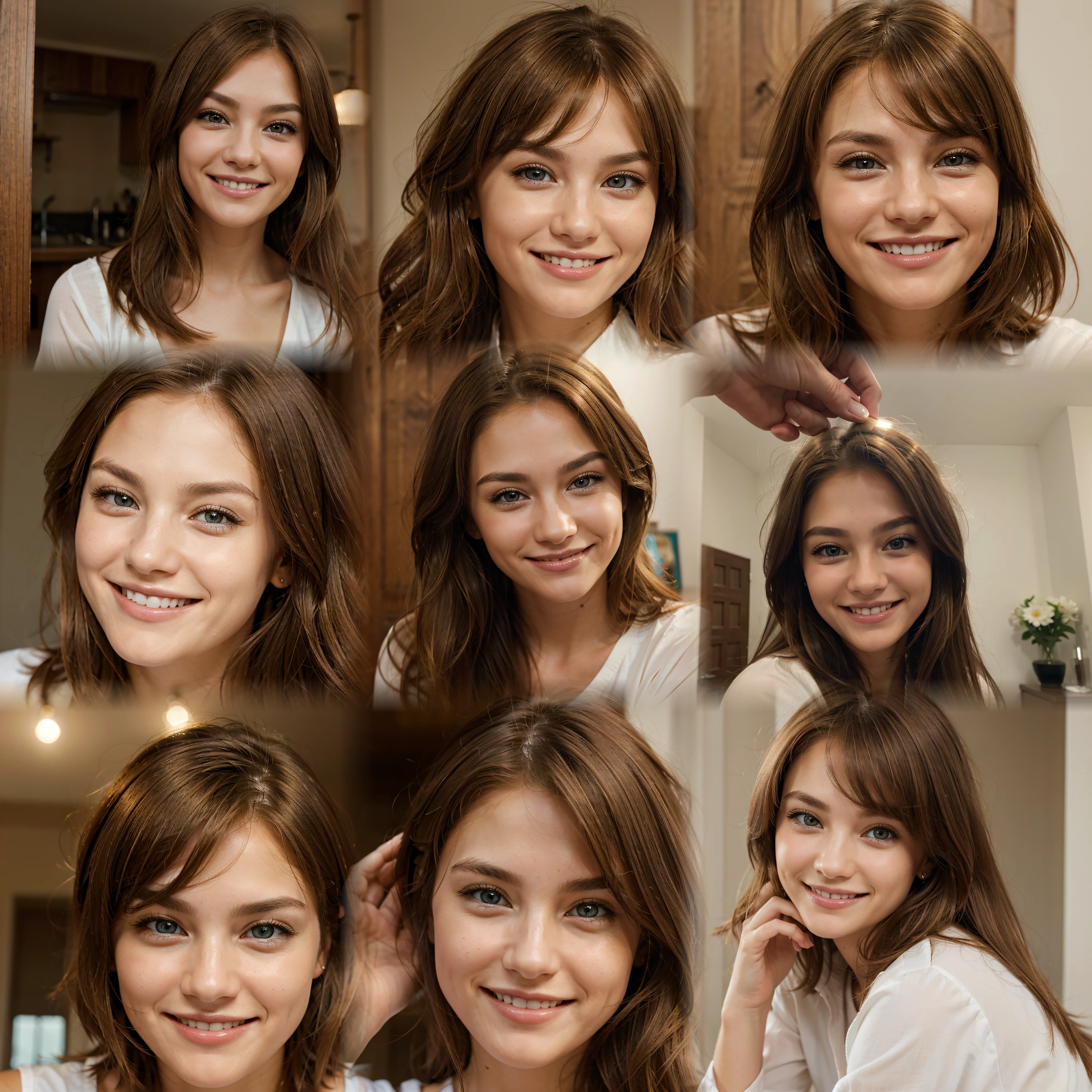lighter hair, eyes a little more crossed, bigger and more spontaneous smile