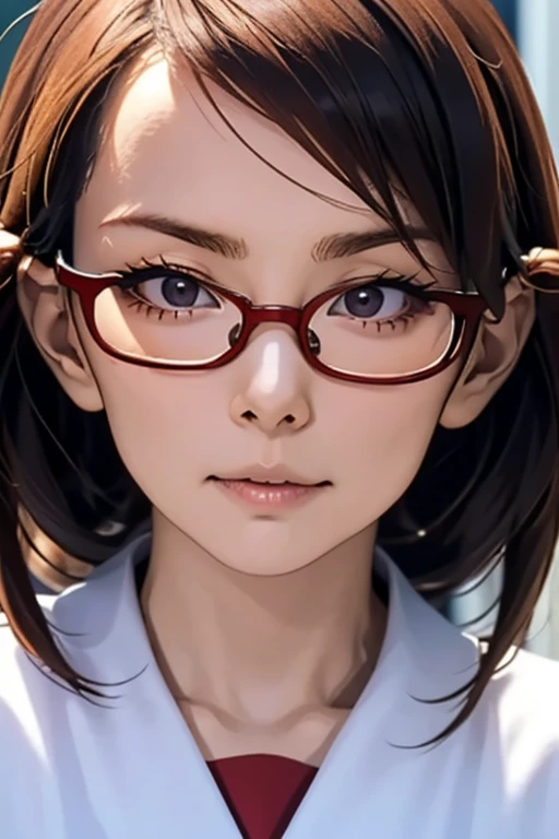 (masterpiece, highest quality), One Girl,  Satou, Satou, Glasses, 赤いフレームのGlasses, Sailor suit, Satou, Glasses, 赤いフレームのGlasses, Head to Chest,