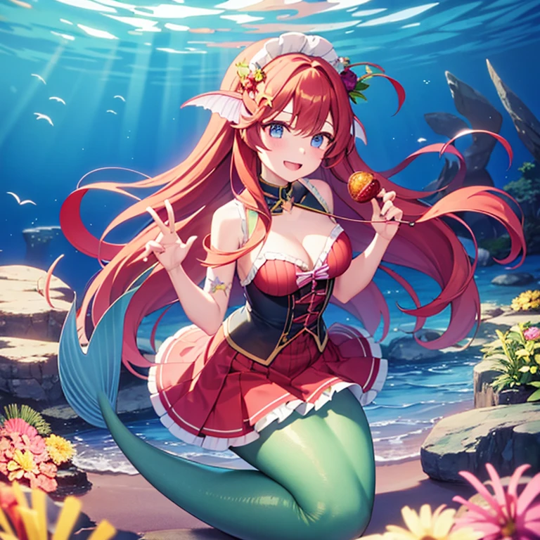 Twin mermaid, underwater, cleavage