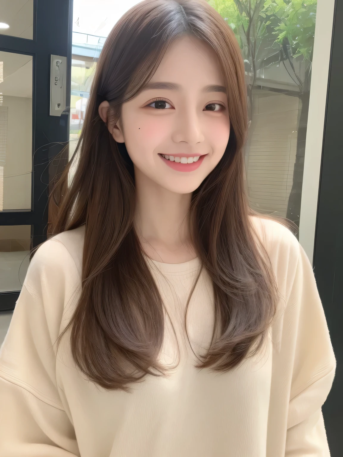 highest quality、8k、Japanese Idols、Beauty、Delicate eyes、double eyelid、Laughter、length、Casual clothing、whole body、