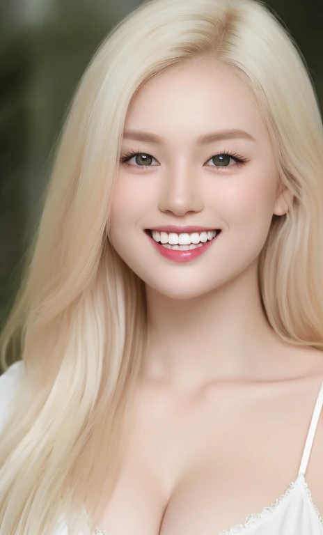 (realistic、masterpiece、Best Quality、8K、highres、white background, high resolution:1.3)、1 chubby girl:1.3)、(smile,show teeth), looking at viewers, black lace bikini、pale white skin、very blond hair ,very pale skin, extremely pale blonde hair, ivory pale skin, very white skin, pale skin, very pale white skin, very pale white skin,white skin and pale porcelain, white and pale skin, fair and pale skin!!, long blonde hair, looking at viewers、super fine face and eyes、long blonde hair、indoor、 upper body、
