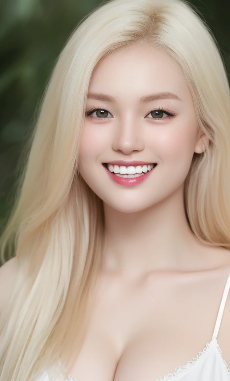 (realistic、masterpiece、Best Quality、8K、highres、white background, high resolution:1.3)、1 chubby girl:1.3)、(smile,show teeth), looking at viewers, black lace bikini、pale white skin、very blond hair ,very pale skin, extremely pale blonde hair, ivory pale skin, very white skin, pale skin, very pale white skin, very pale white skin,white skin and pale porcelain, white and pale skin, fair and pale skin!!, long blonde hair, looking at viewers、super fine face and eyes、long blonde hair、indoor、 upper body、
