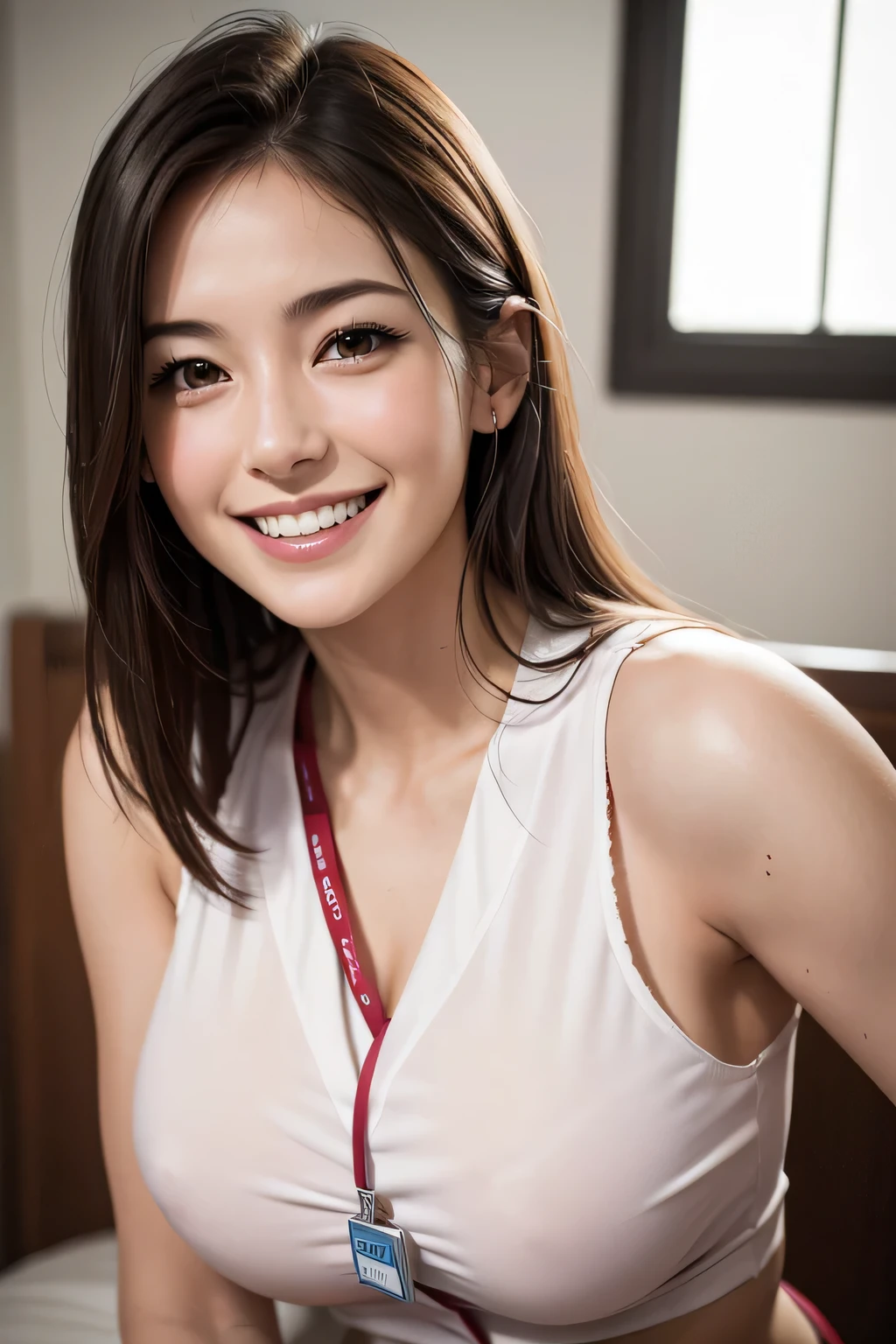 TOP quality, (realistic:1.2),(1girls:1.2),30yo, (smile, laugh, happy:1.2), nurse, (sexy:1.5),