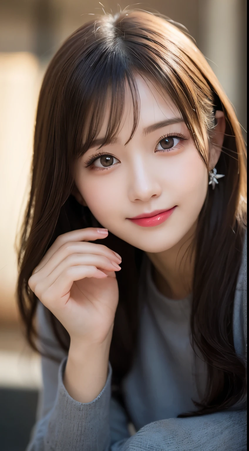 Tabletop, highest quality, shape, Very detailed, finely, High resolution, 8k wallpaper, 完璧なダイナミックな構shape, Beautiful and detailed,ランダムなcute髪,,Natural color lip, Bold sexy pose,smile、20-year-old girl、cute、Looking at the camera,Always blur the background,Perfect and beautiful face,Slim face and figure,Big eyes、Putting on gal makeup,Small face,Shooting from below、smile,Blurred Background,Elegant feminine face、Cyberpunk Fashion、smile、sunset、Change pose randomly、Randomly change the shooting angle and position