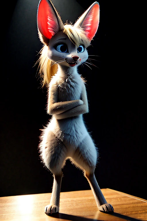 (white fur:1.2), short slim skinny female digitigrade fennec, small breasts,  BREAK whiskers, black lips and nose, bright and vivid deep blue eyes, BREAK long wavy platinum blonde hair, light blue micro dress, standing on stage in the spotlight, BREAK (by trigaroo:1.1), (by toots, by syn-6), by discreet user [by dryadex, by syuro::12], [by v-tal:by himeragoldtail:18], by enginetrap, (by fuel /artist/), (by funkybun:0.5), (whisperfoot:0.6), (by kenket:0.8), translucency