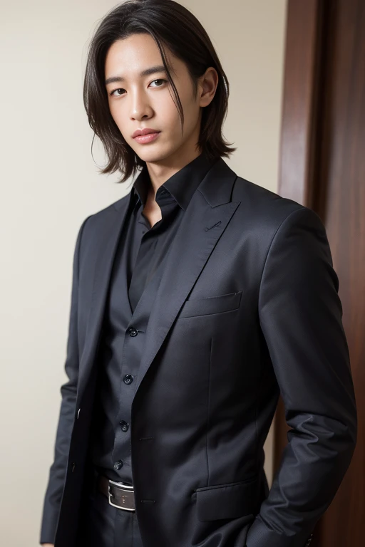20-year-old refreshingly handsome new employee、((sexy slutty bodysuit))、20 years old Japan man、1 person、businessman、Ultra-luxury 、 s Office、Young handsome man standing、(Highly detailed photos in 8K)、(Very detailed handsome man)、Photo Real)、(top-quality)、ultra-detailliert、masterpiece、An ultra-high picture quality、tall、Very beautiful hair、Bright photo、Handsome like a model、Handsome like an idol、epic reality , epic photorealistic, ultra realism , photorealistic ,