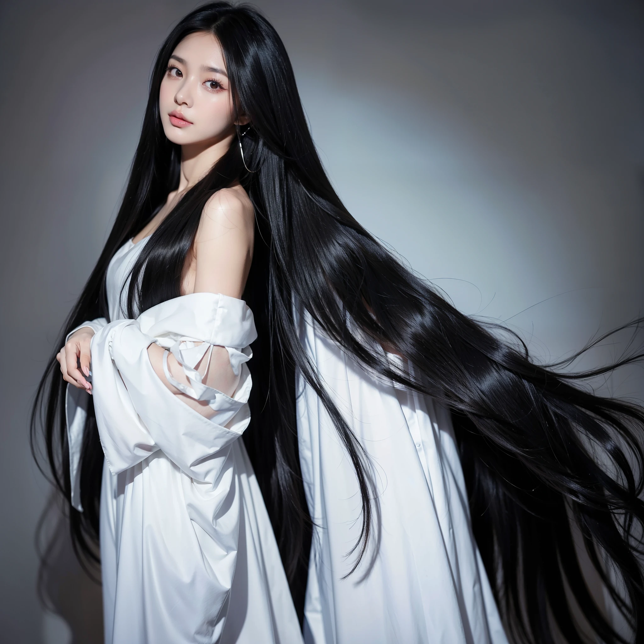 Super Long Hair、Best image quality、highest quality、Highest Resolution、Ultra-realistic photos、Full body photo、1 girl、Very beautiful face、Super super long hair、Hair Length Approx.５Meters、Straight black hair、Black hair longer than height、Black hair that hasn&#39;t been cut for over 20 years、Slender body、naked、World Long Hair Contest Winner、Terrifyingly thick black hair、My very long black hair is wrapped around my body.、Location: Bedroom、3Meters離れたところから撮影、Shiny and beautiful black hair、Terrifyingly long black hair、The luster of her black hair is so beautiful、Too much black hair、Very long black hair filling the screen、The longest black hair in the world、The most black hair in the world、The most beautiful black hair in the world、