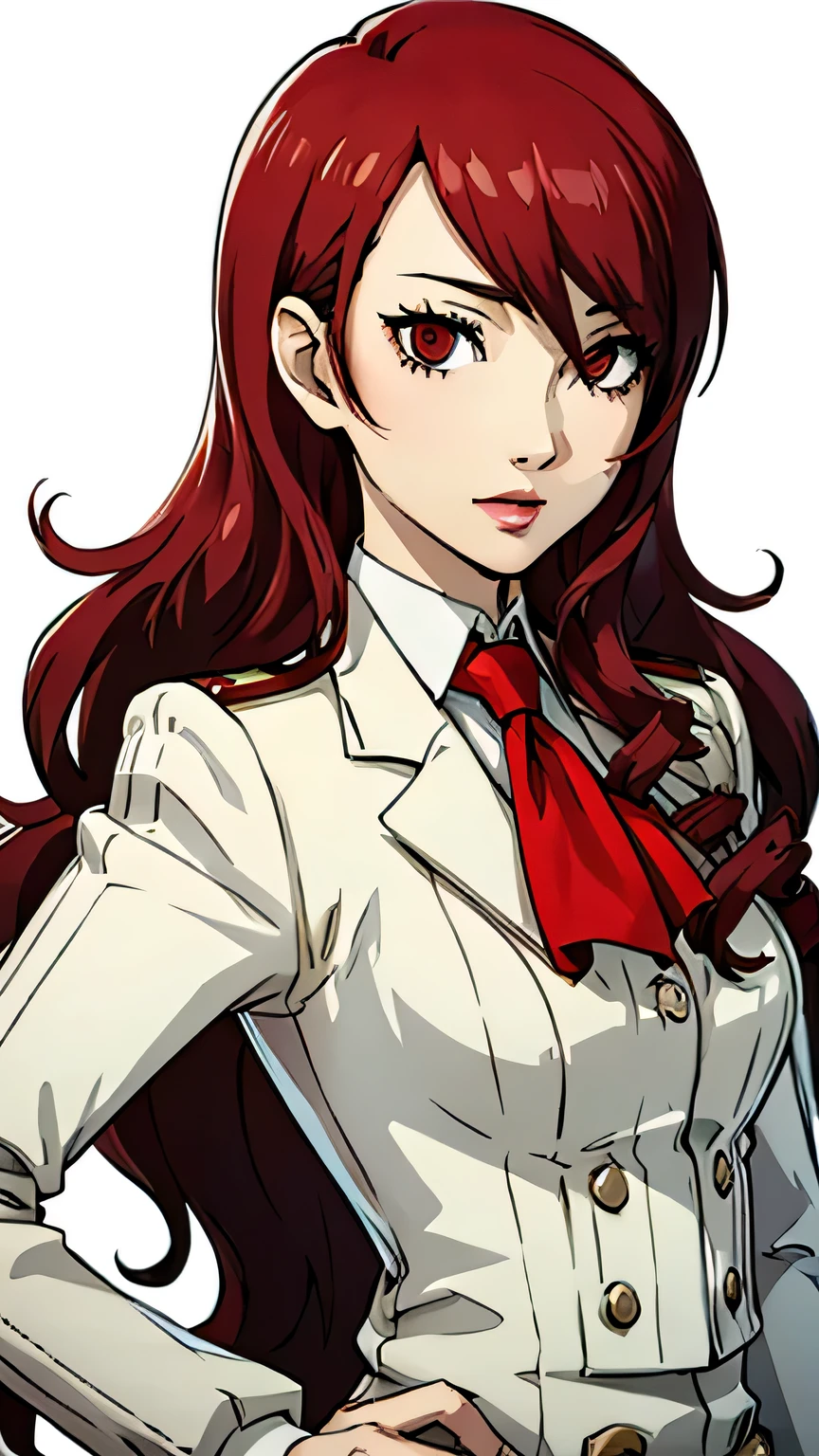 Mitsuru kirijo, portrait, suit, tie, red eye,
